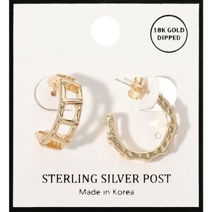 18K Gold Dipped Cut Out Hoop Earrings